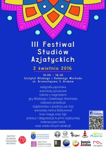III Festiwal Studiów Azjatyckich - plakat